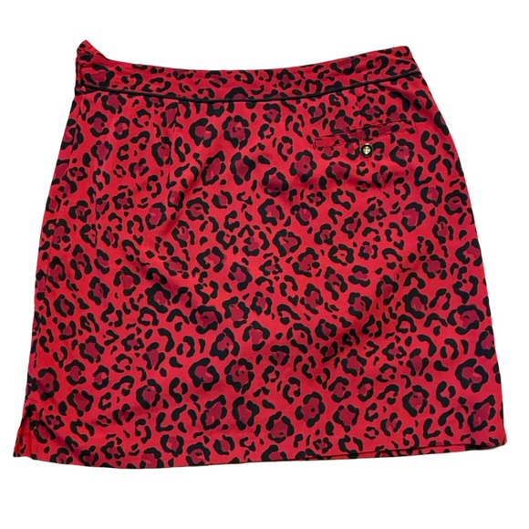 EP Pro Red Leopard Print A-Line Skirt - Picture 4 of 5